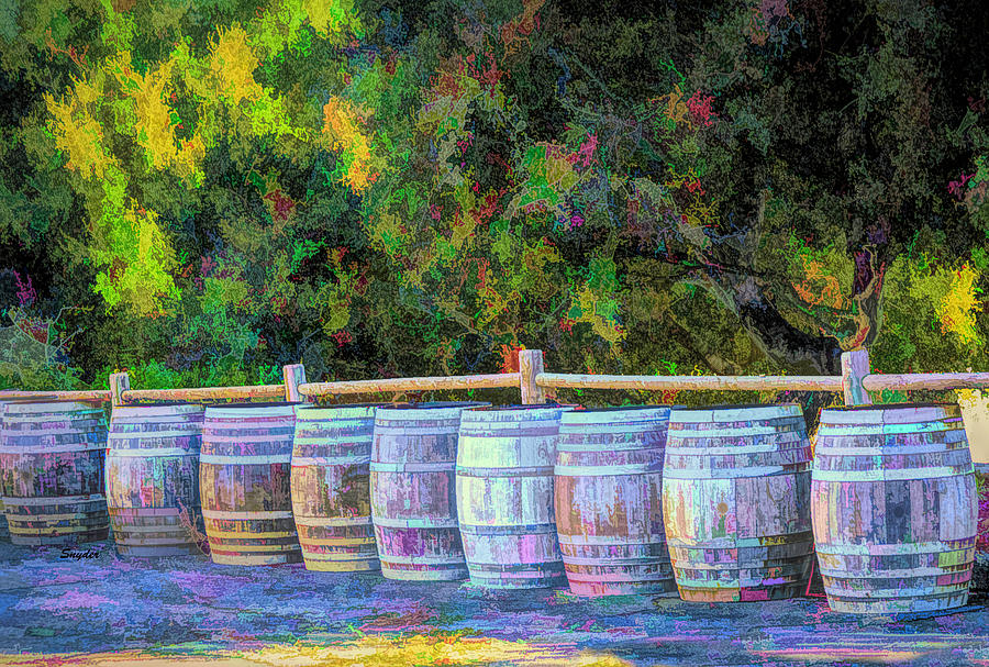 Oak Barrels In The Oak Trees #1 Photograph by Floyd Snyder