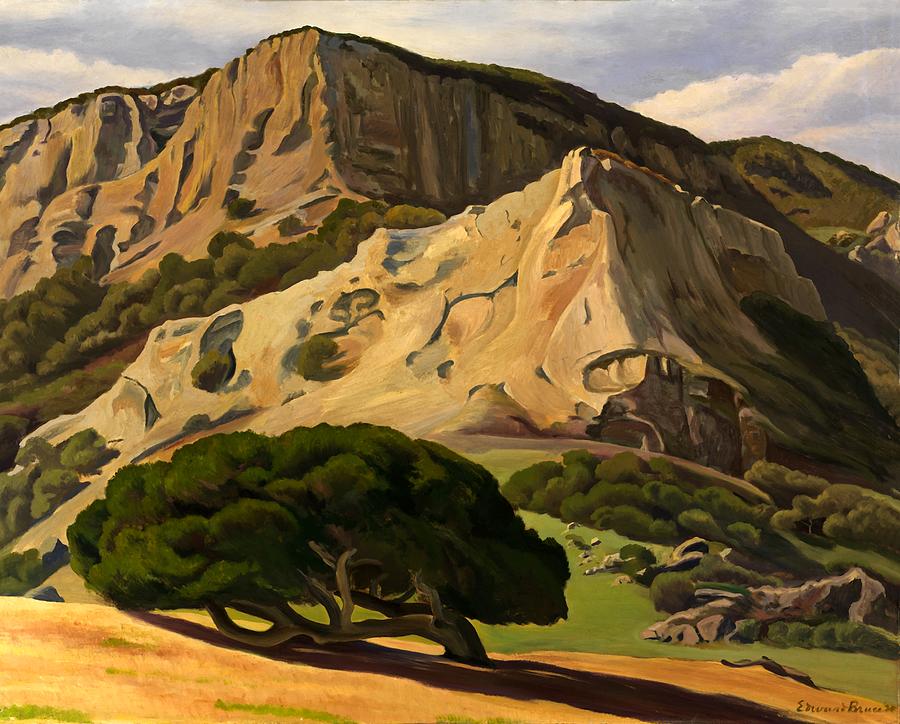 Mountain Painting - Oaks and Rocks - San Luis Obispo #1 by Edward Bruce