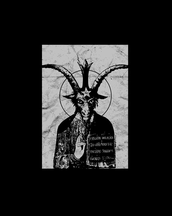 Occult Baphomet Gothic Grunge Satan Devil Black Lucifer 666 Drawing By