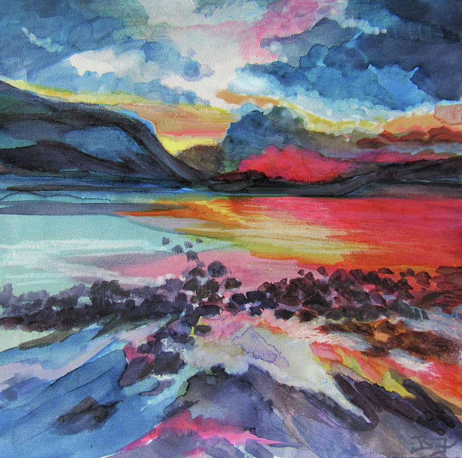 Ocean Sunset #1 Painting by Jean Batzell Fitzgerald
