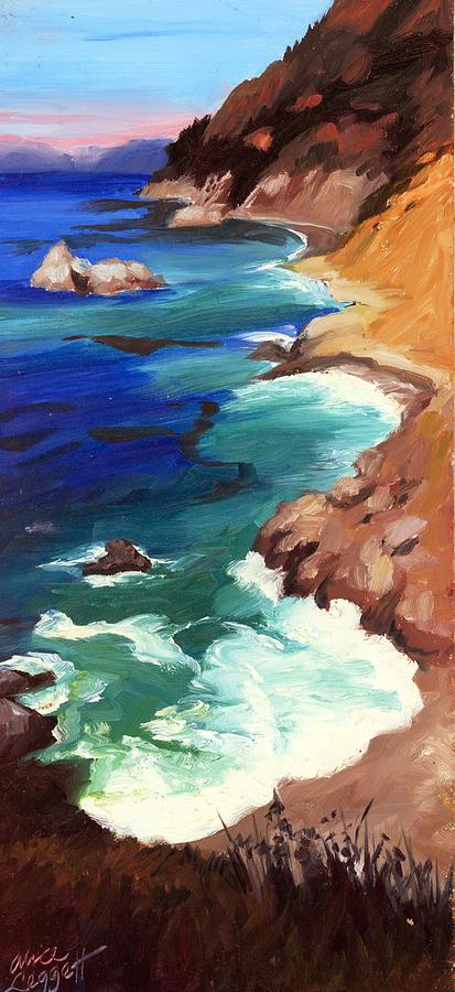 Ocean View at Big Sur Painting by Alice Leggett
