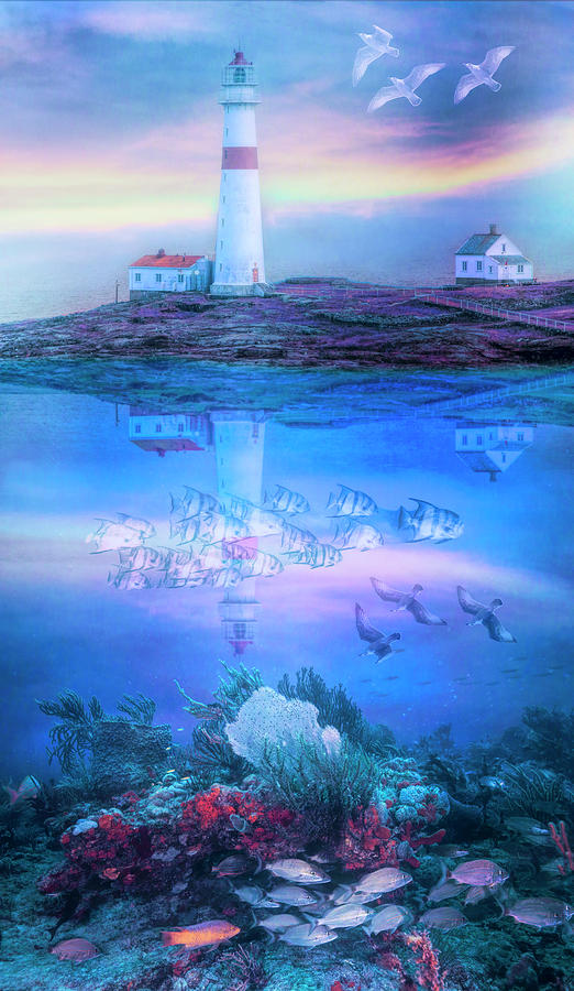Oceans Jewels Lighthouse and Reef Photograph by Debra and Dave Vanderlaan
