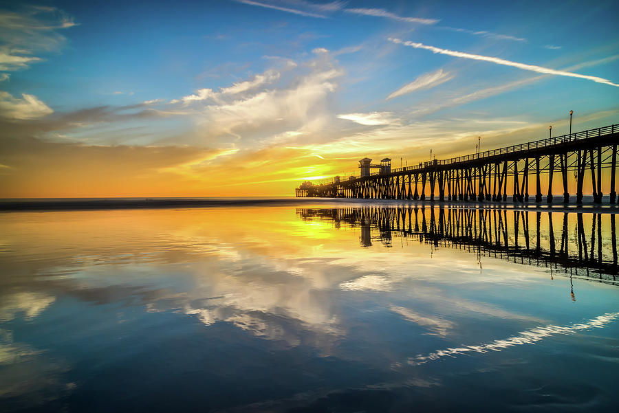 Oceanside Pier Reflections Photograph by Larry Marshall