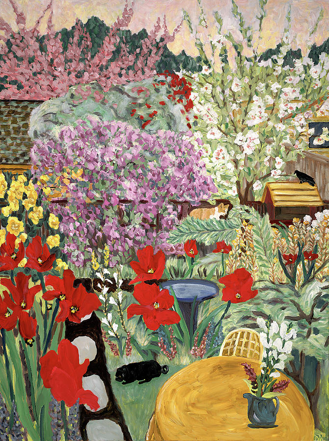 Flower Painting - Ocher Table by Deborah Eve ALASTRA