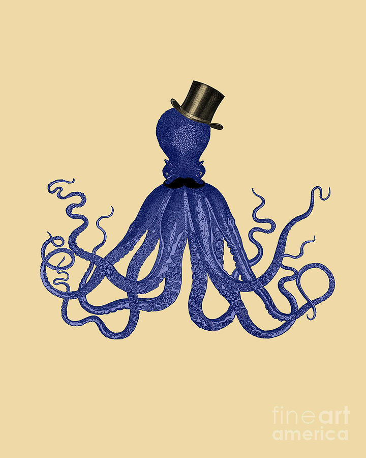 Octopus Digital Art - Octopus Gentleman #1 by Madame Memento