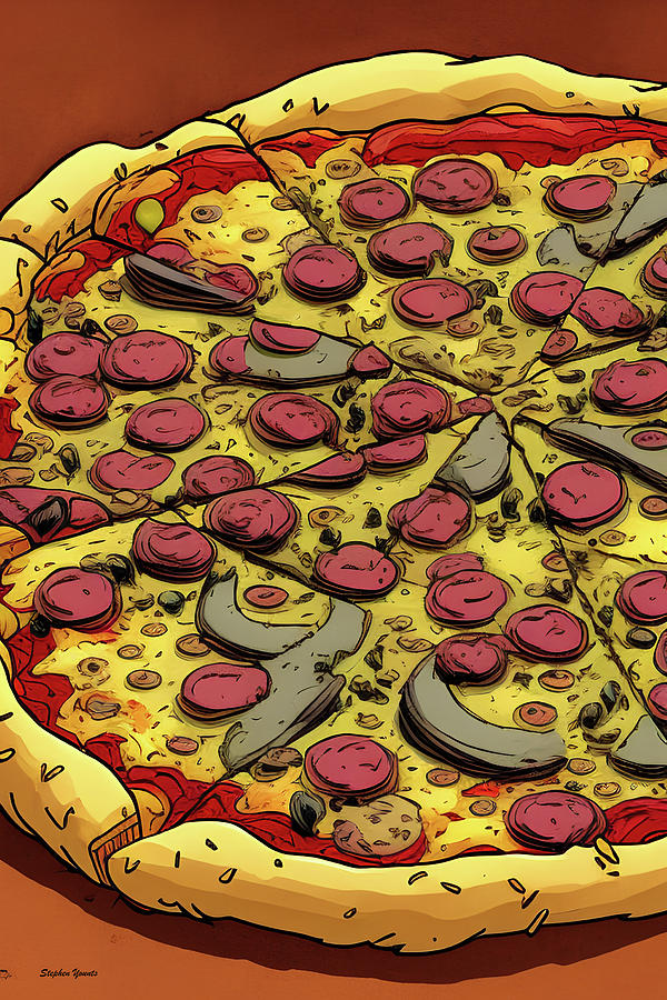 Chicago Digital Art - Pizza #1 by Stephen Younts