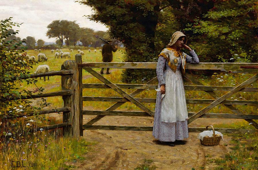 Sheep Painting - Off #1 by Edmund Blair Leighton