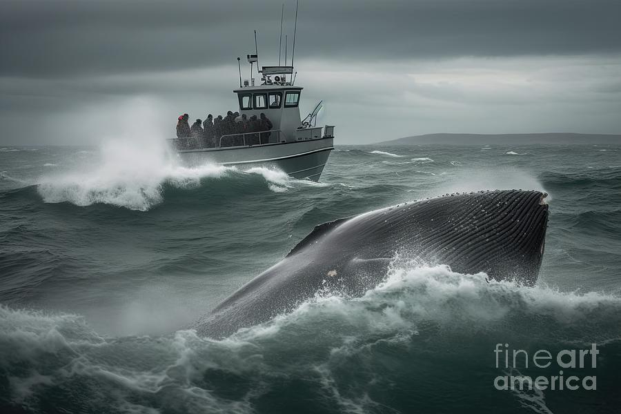 Offshore Whaling The Hunting Of Whales Digital Art by Benny Marty ...