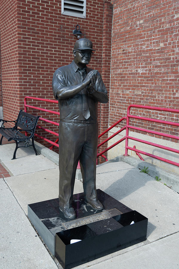 Ohio State football coach Woody Hayes statue #1 Photograph by Eldon McGraw