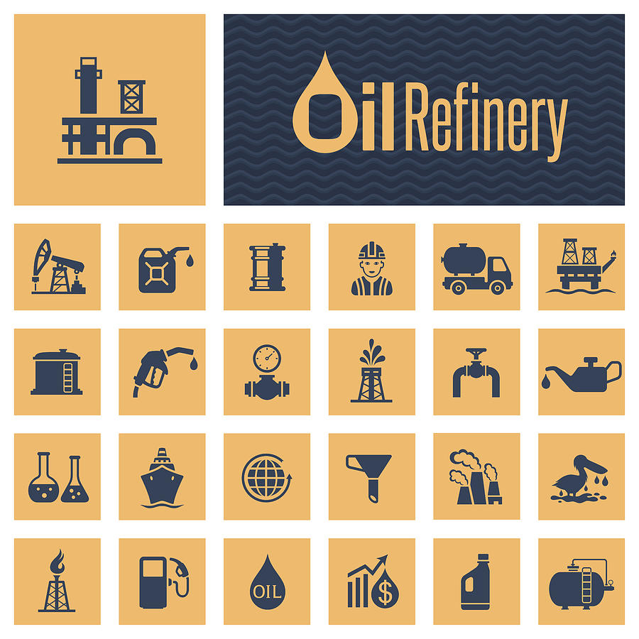 Oil Industry Icon Set #1 Drawing by AlonzoDesign