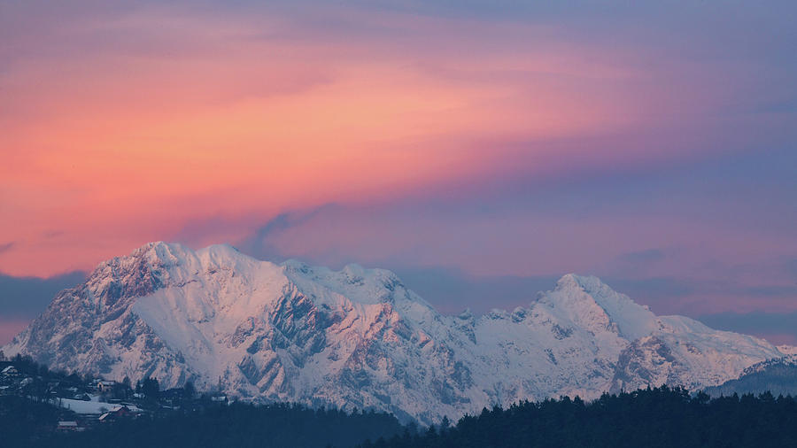 Ojstrica Mountain in the Kamnik Alps at sunset, Slovenia. #1 Photograph by Ian Middleton