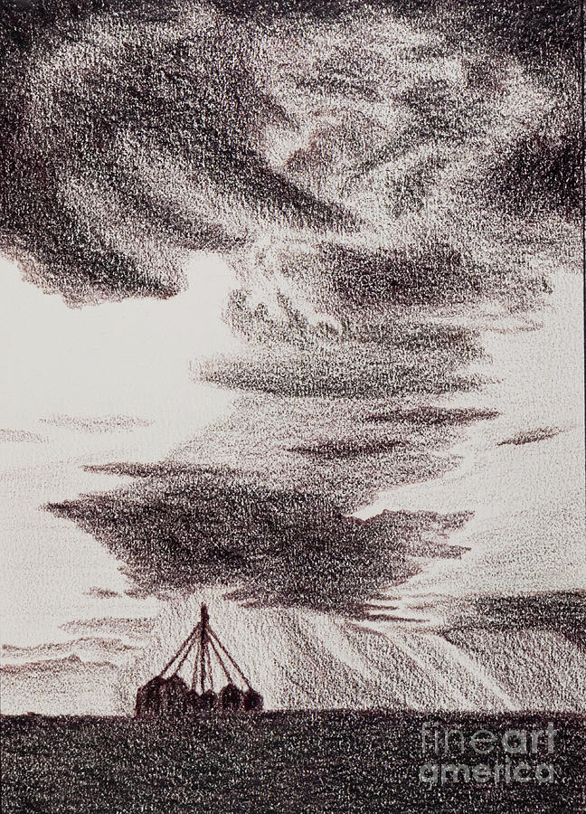 Oklahoma Thunderstorm #1 Drawing by Garry McMichael