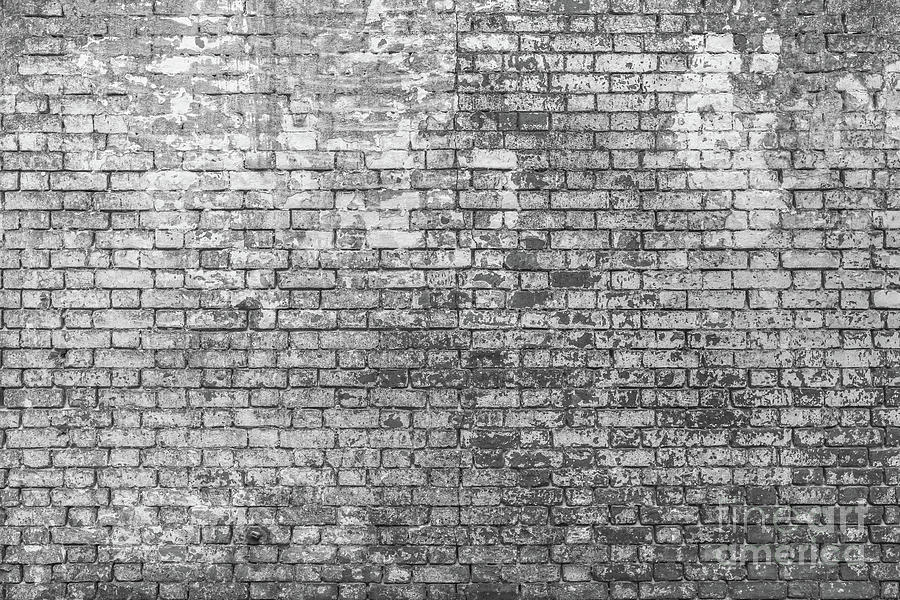 Old BW bricks wall background #1 Photograph by Benny Marty
