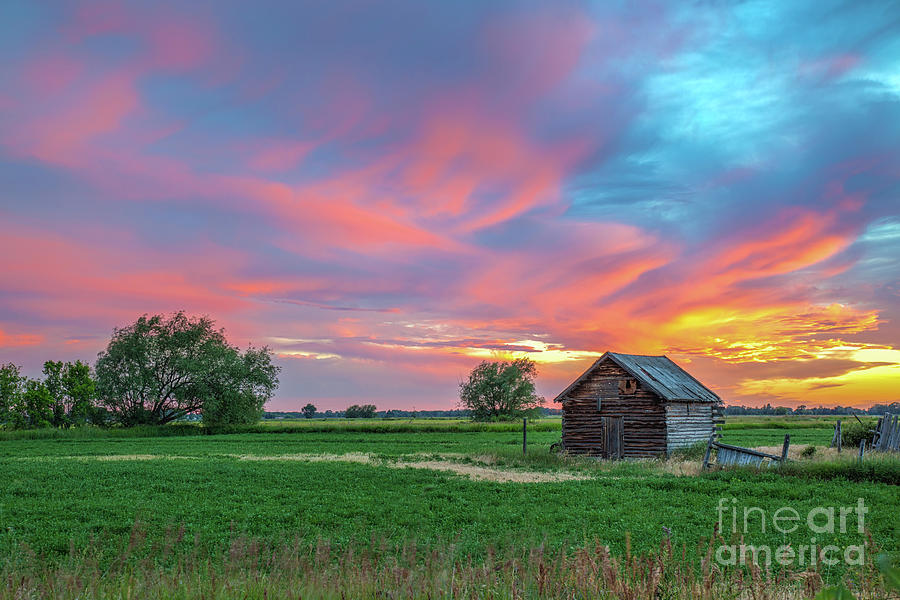 Old Cabin at Sunset Photograph by Bret Barton