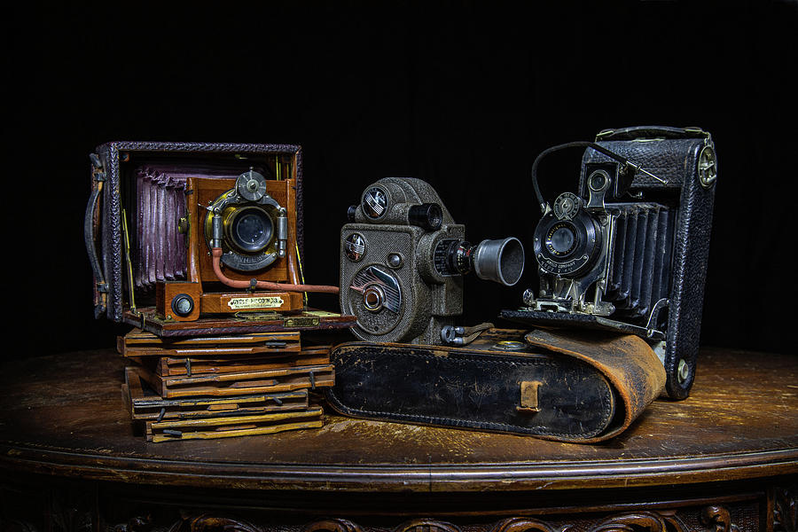 Vintage Photograph - Old Cameras #1 by Mike Burgquist