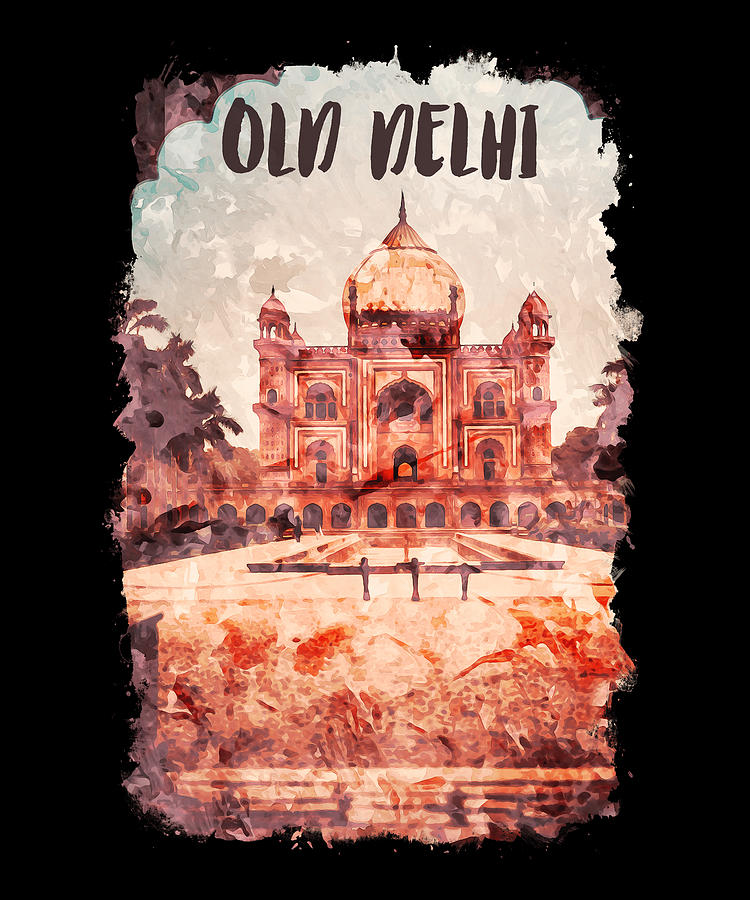 Old Delhi India city watercolor #1 Digital Art by Alexandru Chirila ...