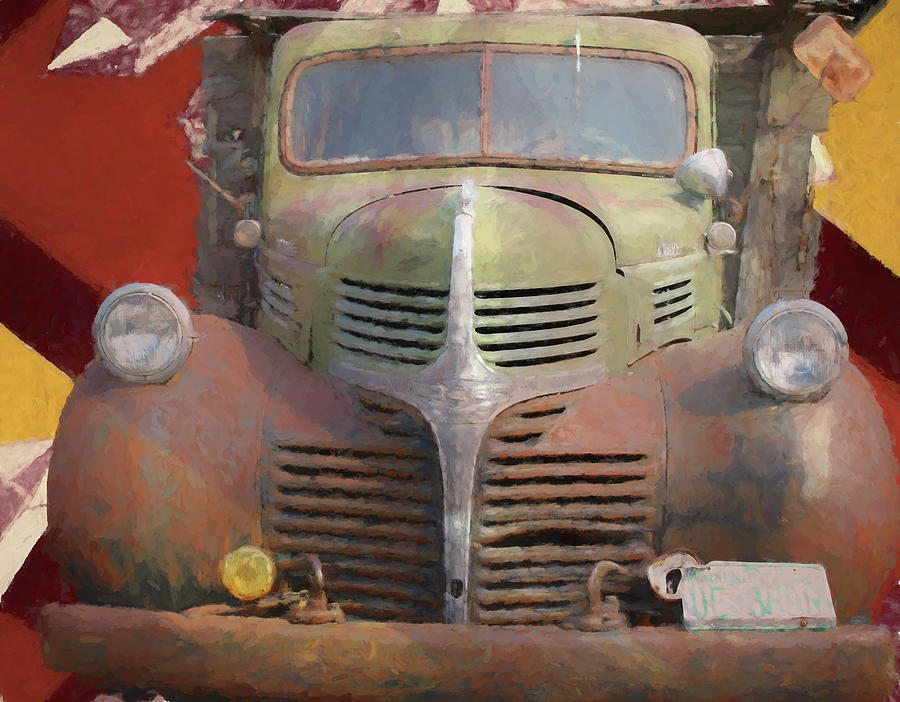 Old dodge truck front end Photograph by Cathy Anderson
