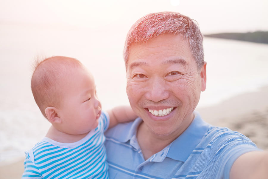 Old Man Selfie With Grandson #1 Photograph by PonyWang
