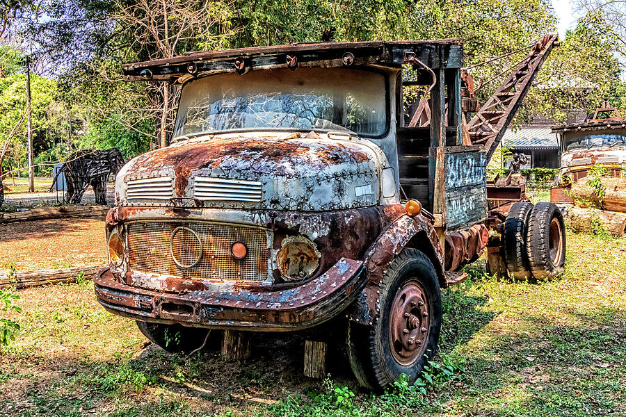 Old Mercedes logging truck, Lampang, Thailand Photograph by Kevin ...