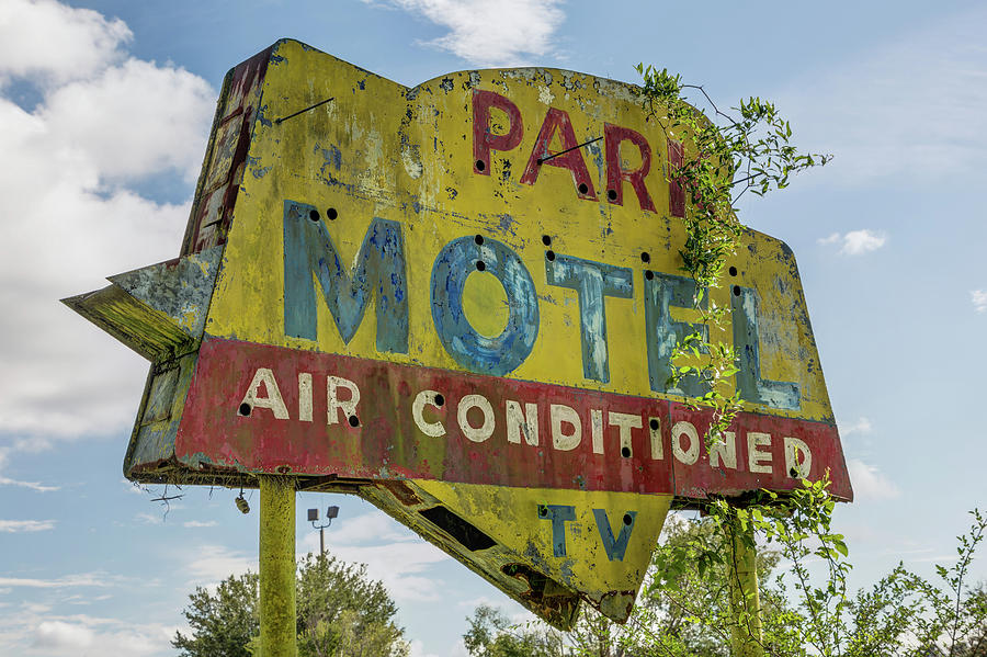Old Park Motel Sign, Route 1, Jacksonville, Florida #1 Photograph by Dawna Moore Photography