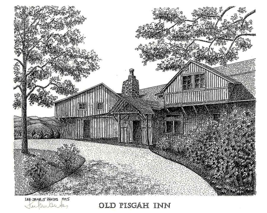 Old Pisgah Inn in  1918 #1 Drawing by Lee Pantas