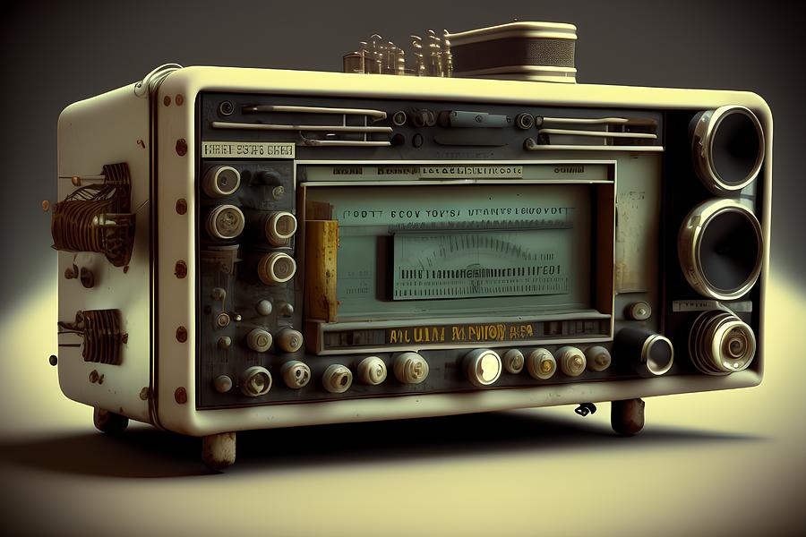 Old Retro Radio, Generative AI Illustration Digital Art by Miroslav ...