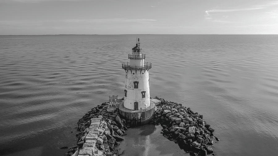 Old Saybrook Outer Lighthouse  Photograph by Veterans Aerial Media LLC