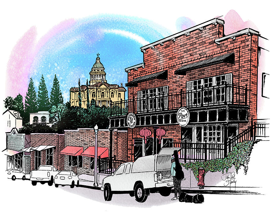 Old Town Auburn, California Drawing by John Paul Stanley