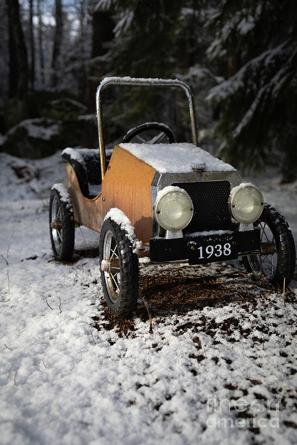 Old Toy Car in the Snow #1 Photograph by Edward Fielding
