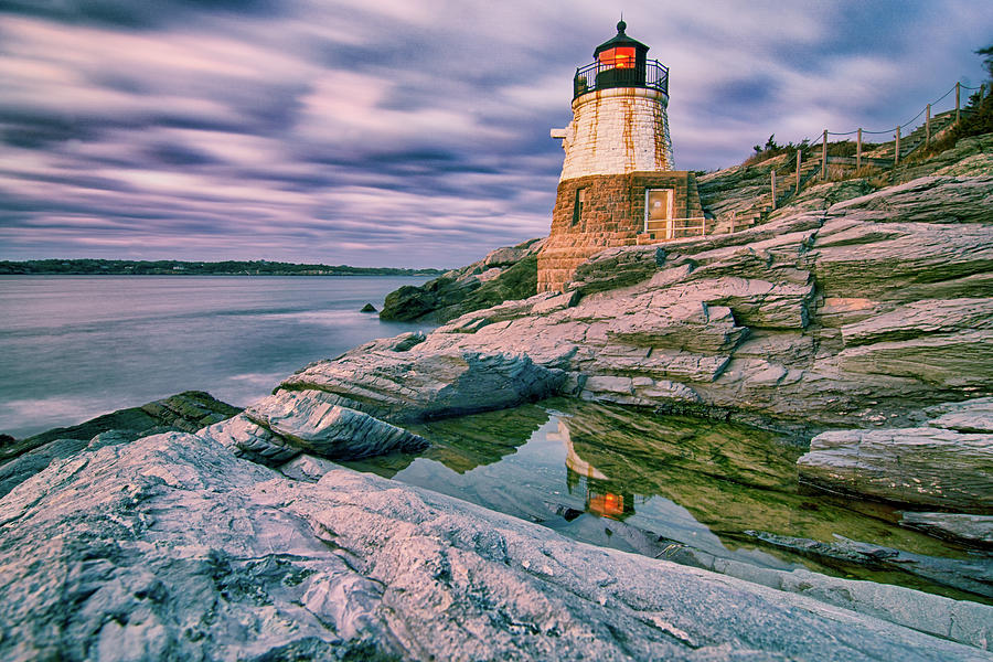 Oldcastle Lighthouse In Newport Rhode Island #1 Photograph by Alex Grichenko