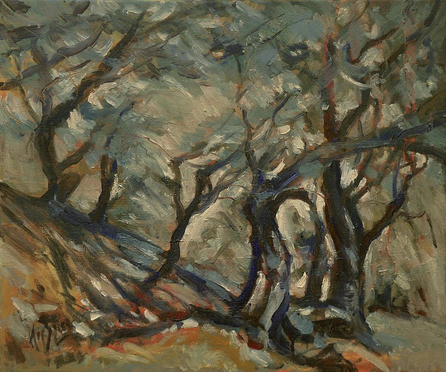 Landscape Painting - Olive grove #1 by Nop Briex