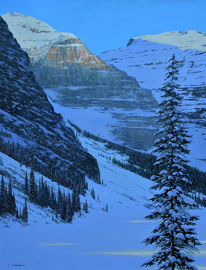 Banff National Park Painting - On A Winters Light #1 by Jake Vandenbrink