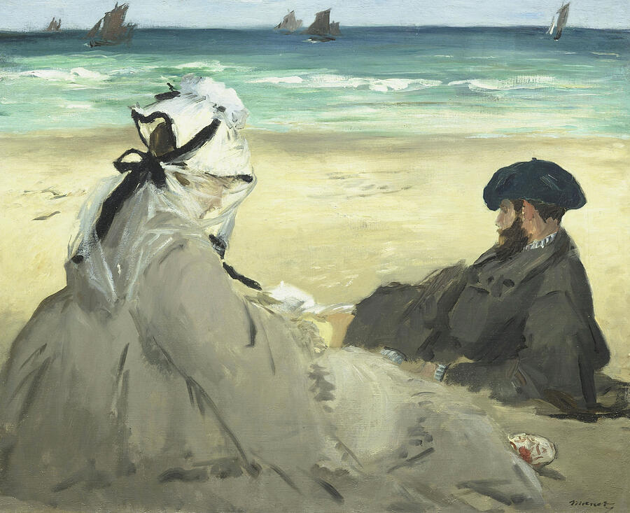 On the Beach, from 1873 Painting by Edouard Manet