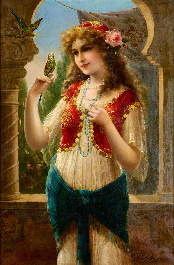 On the terrace #2 Painting by Emile Vernon