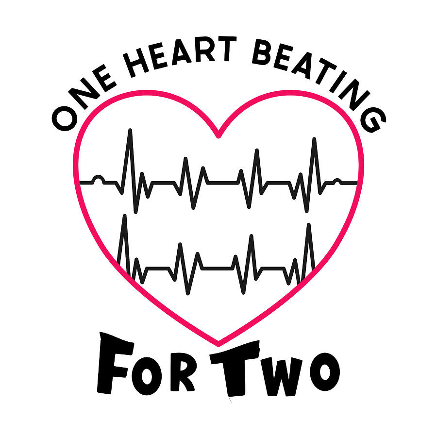 One Heart Beating for Two Text Digital Art by Bob Pardue