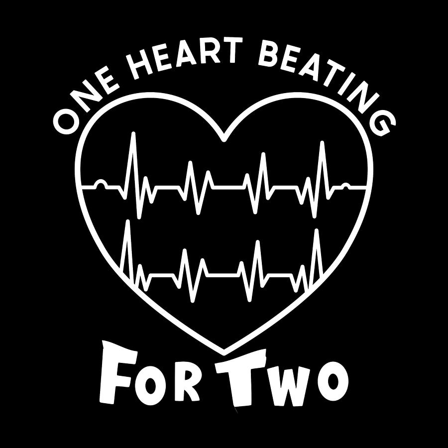 One Heart Beating for Two WhiteText Digital Art by Bob Pardue