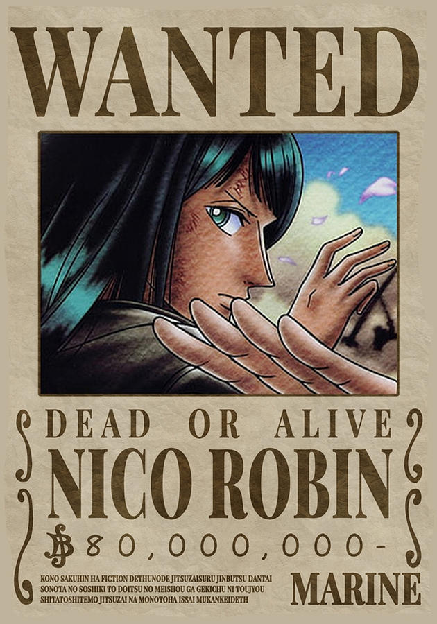 One piece - Nico Robin 1st wanted Digital Art by William Stratton