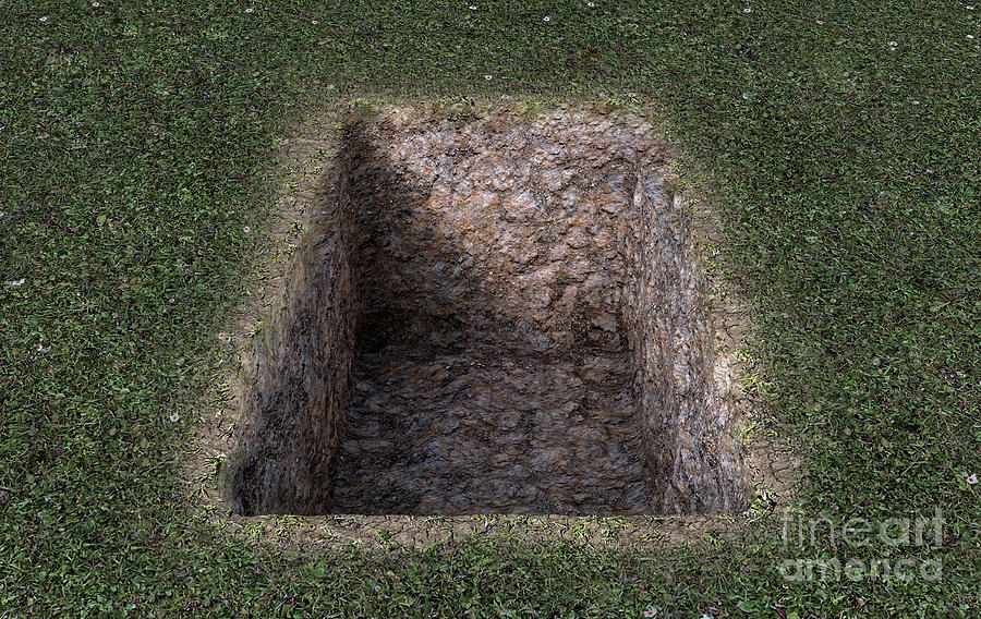 Nature Digital Art - Open Empty Grave Hole #1 by Allan Swart