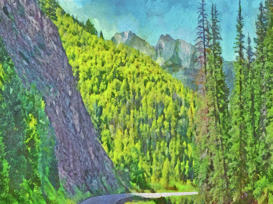 Open Road in the Colorado Rocky Mountains #1 Digital Art by Digital Photographic Arts