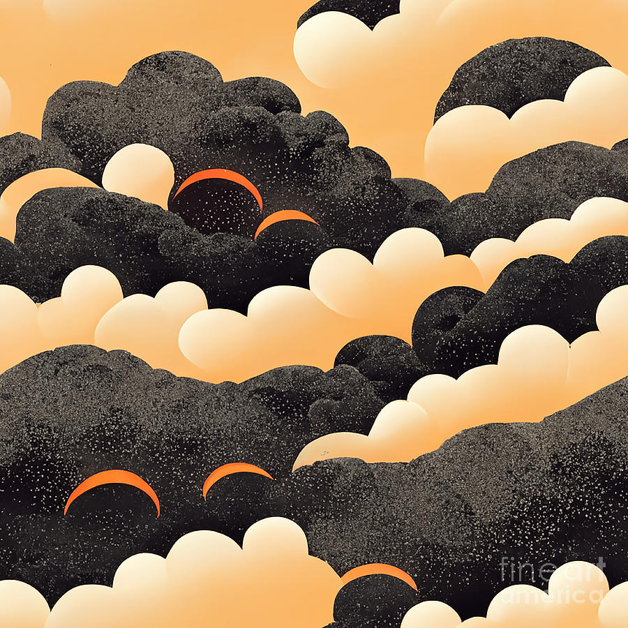 Sunset Digital Art - Orange clouds #1 by Sabantha