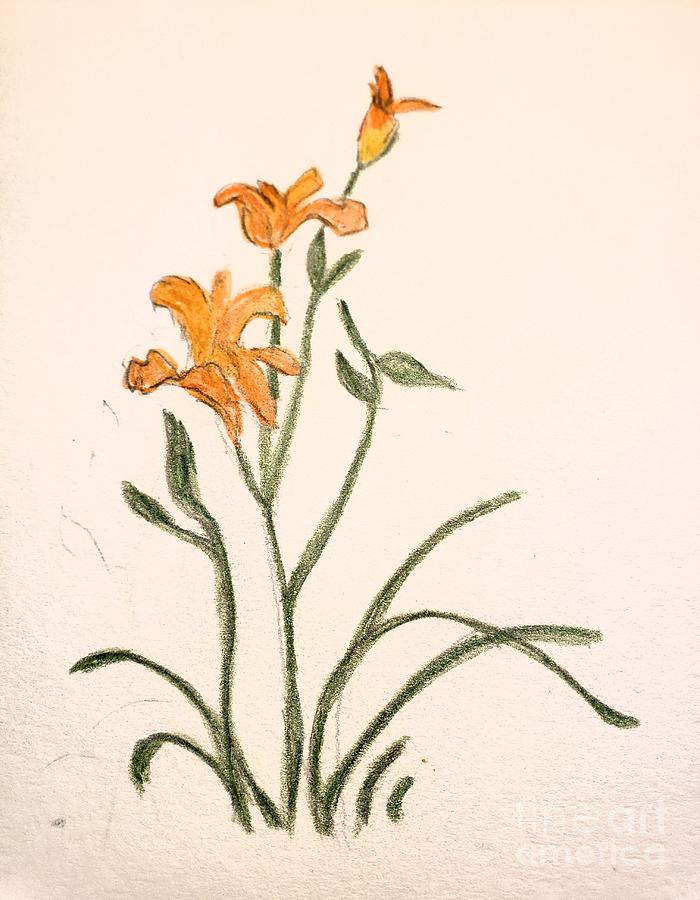 Orange flower  #1 Painting by Margaret Welsh Willowsilk