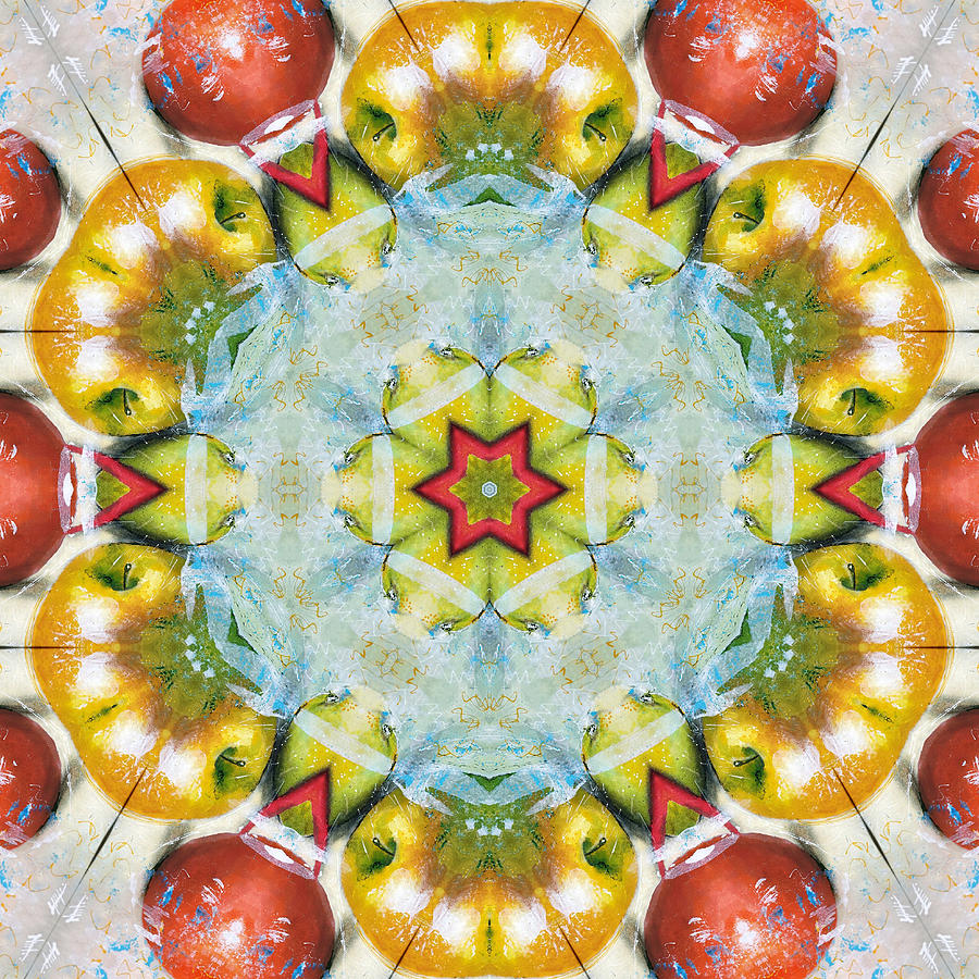 Orange Fruit - Kaleidoscope #3 Digital Art by Themayart