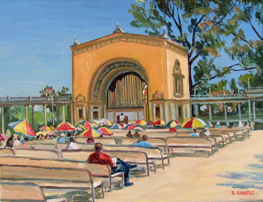 Organ Concert Balboa Park Painting by Robert Gerdes Pixels