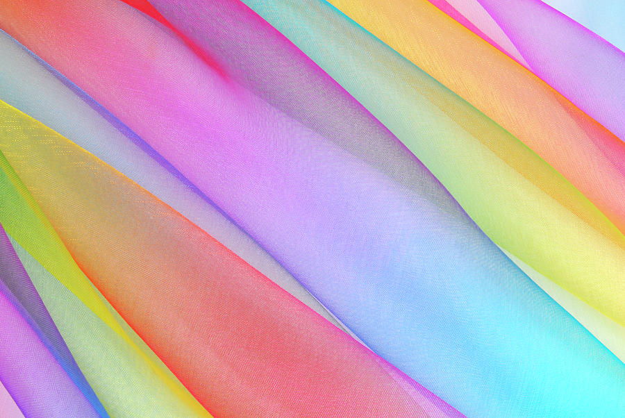 Organza Fabric In Rainbow Color #1 Photograph by Severija Kirilovaite