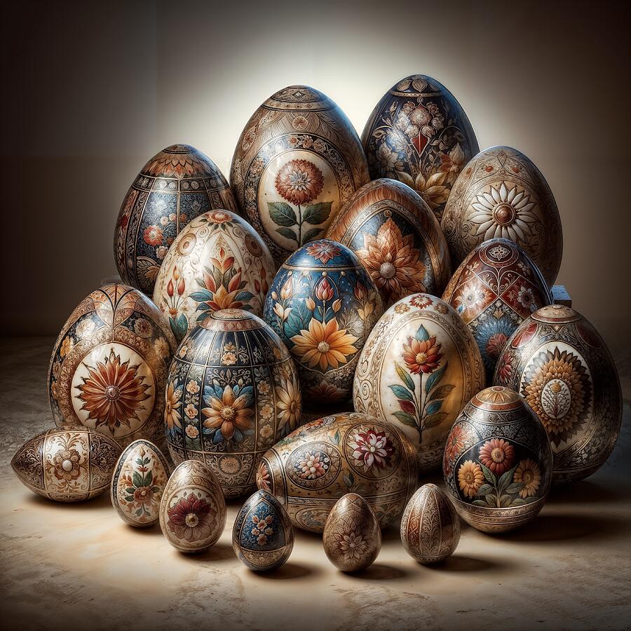 Easter Digital Art - Ornate Easter eggs #1 by Black Papaver