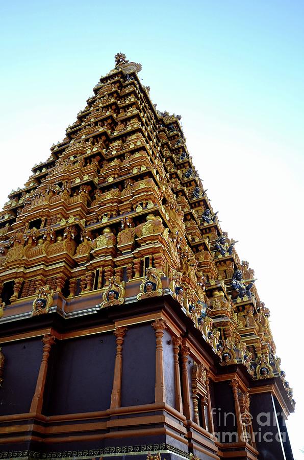 Ornate Gopuram Pagoda Tower With Sculpture Gods At Nallur Kandaswamy Kovil  Hindu Temple Jaffna Sri Photograph
