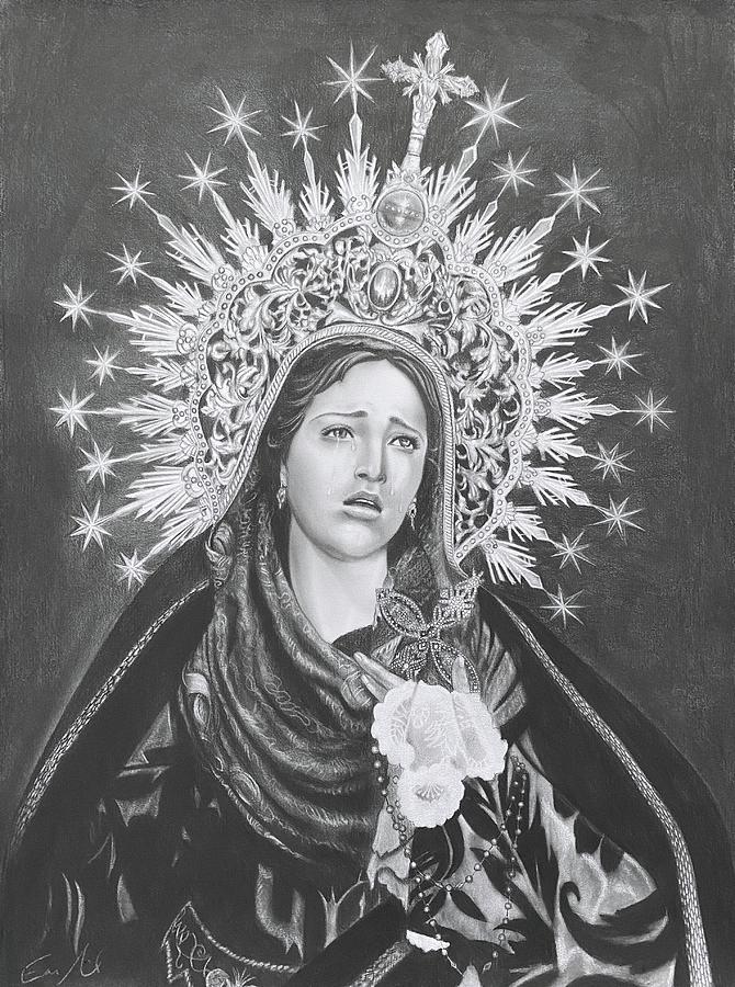 Our Lady Of Sorrows Drawing - Our Lady of Sorrows by Eric Armusik Our Lady Of Sorrows Drawing - Our Lady of Sorrows by Eric Armusik