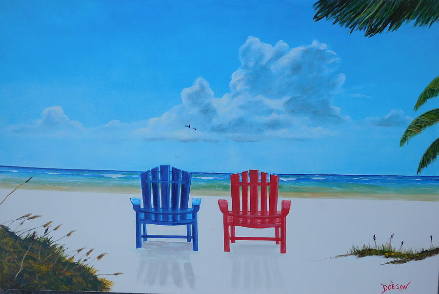 Our Spot On Siesta Key #1 Painting by Lloyd Dobson
