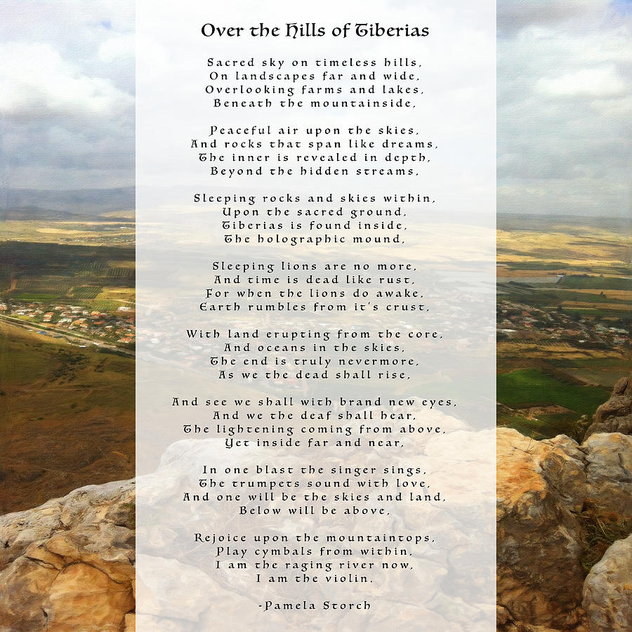 Nature Digital Art - Over the Hills of Tiberias Poem by Pamela Storch