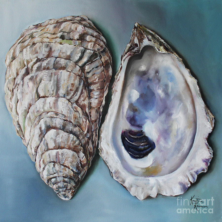 Shell Painting - Oyster Shells #1 by Kristine Kainer